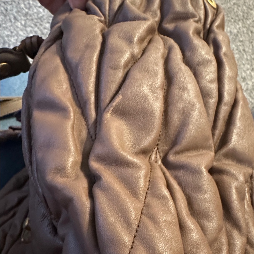 Miu Miu Brown/Mauve Quilted Leather Bag - Picture 14 of 14